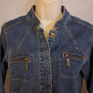 Cappagallo Blue Jean Jacket Women's Small - Medium Washed Denim Jacket